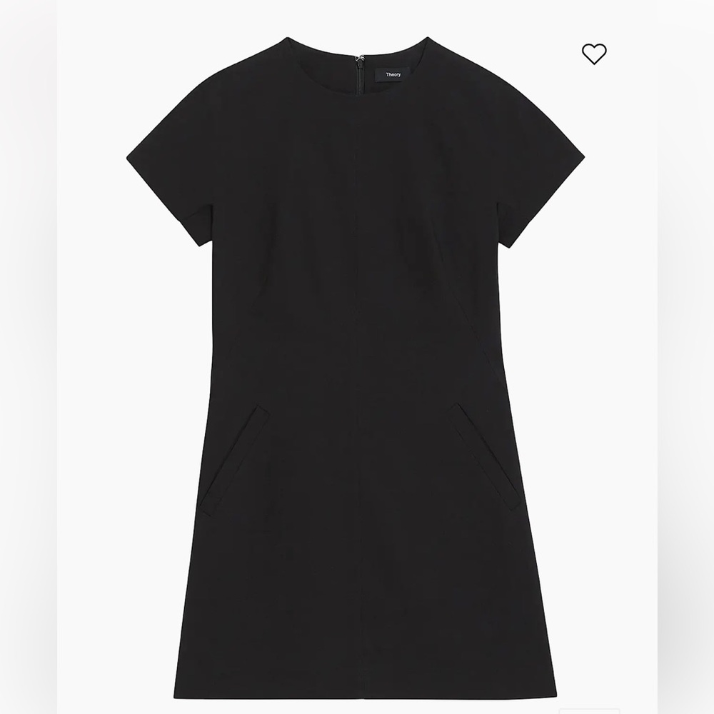 Theory Linen Blend Dolman Sleeve Black Mini Dress
